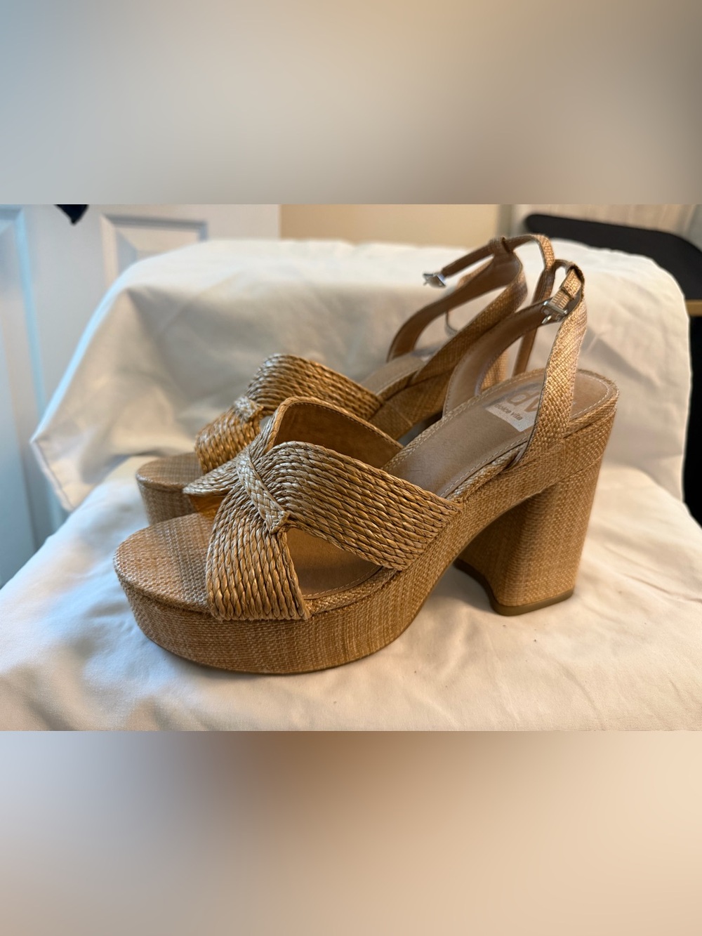 Dolce Vita Woven Platform Sandals in Tan